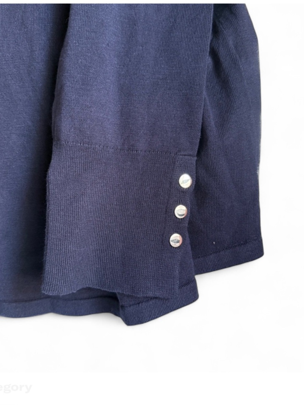 Chicos Navy Long Sleeve Top - Picture 6 of 7